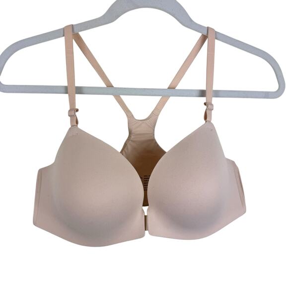 SOMA Enbliss Racerback Cream Tan Nylon Padded Front Closure Bra Size 36C - Picture 1 of 4